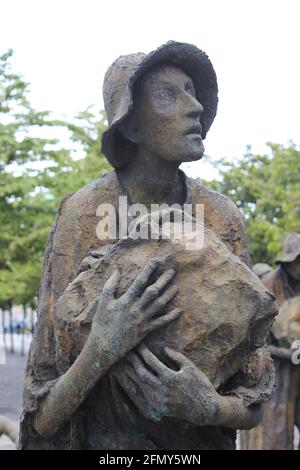 Great Famine Memorial, Dogana Quay, Dublino, Irlanda Foto Stock