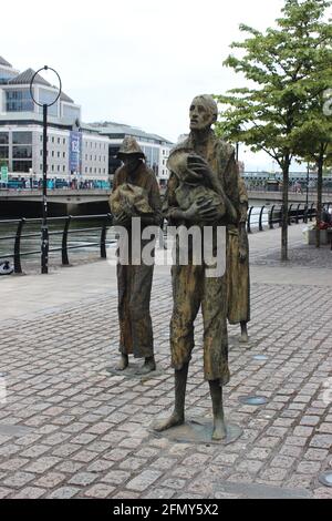 Great Famine Memorial, Dogana Quay, Dublino, Irlanda Foto Stock