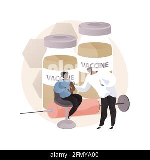 Vaccinazione di anteprime e teenager concetto astratto illustrazione vettoriale. Illustrazione Vettoriale