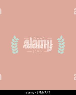 Buon giorno del Padre. Immagine dei biglietti d'auguri. Festa del Padre felice su sfondo pastello con rami. Illustrazione vettoriale. Illustrazione Vettoriale