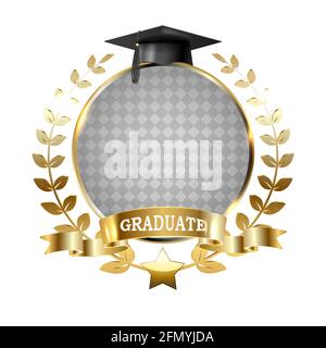 Premio Concept Symbol laureato. Certificato di laurea. Illustrazione Vettoriale