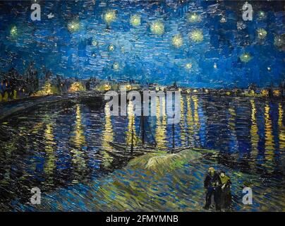 Vincent van Gogh opera dal titolo Starry Night Over the Rhône Foto Stock