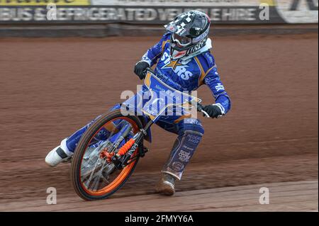 Manchester, Regno Unito. 12 maggio 2021. MANCHESTER, REGNO UNITO. 12 MAGGIO: Lewis Kerr in Action Discovery Networks Eurosport Speedway Season lancio al National Speedway Stadium, Manchester mercoledì 12 maggio 2021 (Credit: Ian Charles | MI News) Credit: MI News & Sport /Alamy Live News Foto Stock