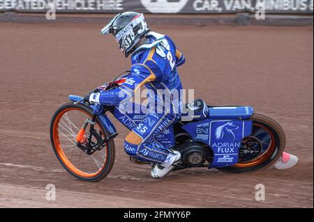 Manchester, Regno Unito. 12 maggio 2021. MANCHESTER, REGNO UNITO. 12 MAGGIO: Lewis Kerr in Action Discovery Networks Eurosport Speedway Season lancio al National Speedway Stadium, Manchester mercoledì 12 maggio 2021 (Credit: Ian Charles | MI News) Credit: MI News & Sport /Alamy Live News Foto Stock