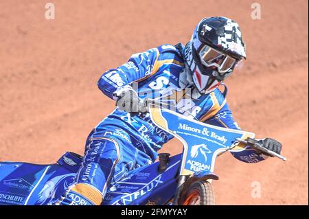 Manchester, Regno Unito. 12 maggio 2021. MANCHESTER, REGNO UNITO. 12 MAGGIO: Lewis Kerr in Action Discovery Networks Eurosport Speedway Season lancio al National Speedway Stadium, Manchester mercoledì 12 maggio 2021 (Credit: Ian Charles | MI News) Credit: MI News & Sport /Alamy Live News Foto Stock