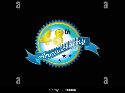 modello vettoriale per il design del logo del 48° anniversario Illustrazione Vettoriale