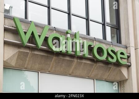 Logo Green Shop Firma Supermarket Waitrose & Partners Foto Stock