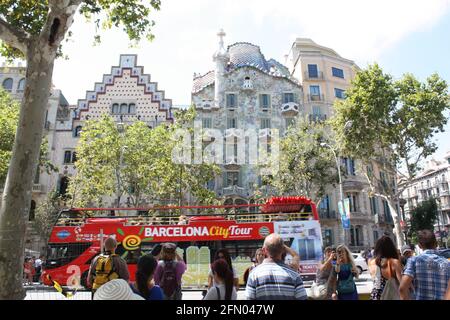 Barcellona, Spagna, 1.09.2020 - Casa Batllo Casa Ametller facciate, patrimonio di Gaudi Foto Stock