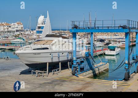 Marina in Alcossebre, Costa del Azahar provincia di Castellon, Spagna, Europa Foto Stock