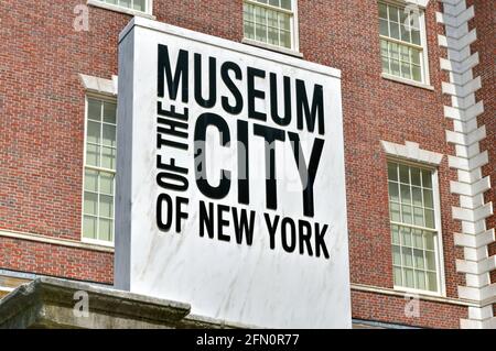 New York City - Apr 10, 2021: Museum of the City of New York: The Museum of the City of New York un museo di storia e arte a New York City. Foto Stock