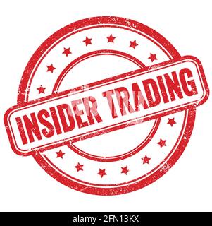 INSIDER TRADING testo su rosso vintage grungy tondeggiante in gomma timbro. Foto Stock