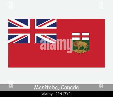Bandiera di Manitoba Canada. Banner della provincia canadese. Bandiera di MB, CA. Illustrazione del vettore EPS. Illustrazione Vettoriale