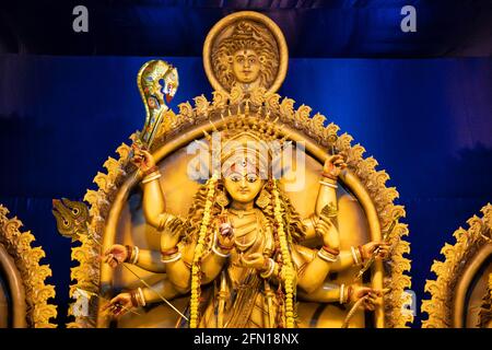 Dea Durga idol, contai, Purba Medinipur, Bengala Occidentale, India Foto Stock