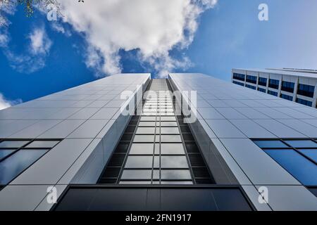 Nuove torri di alloggi per studenti a White Rose View, Merrion Way, nel centro di Leeds, West Yorkshire, Inghilterra nord-orientale, Regno Unito Foto Stock