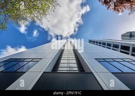 Nuove torri di alloggi per studenti a White Rose View, Merrion Way, nel centro di Leeds, West Yorkshire, Inghilterra nord-orientale, Regno Unito Foto Stock