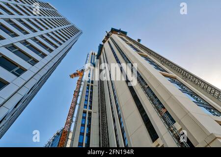 Nuove torri di alloggi per studenti a White Rose View, Merrion Way, nel centro di Leeds, West Yorkshire, Inghilterra nord-orientale, Regno Unito Foto Stock