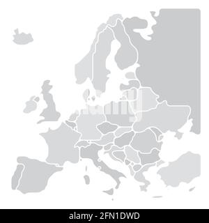 Mappa semplificata dell'Europa Illustrazione Vettoriale