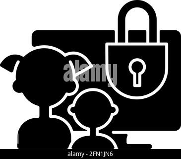 Icona glifo nero del controllo genitori Illustrazione Vettoriale