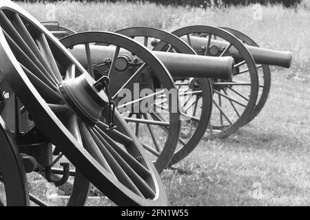 Cannoni esposti all'Appomattox Court House National Historic Park, Virginia, USA. Foto Stock