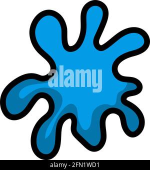 Icona Paint Blot (colorazione). Contorno grassetto modificabile con disegno riempimento colore. Illustrazione vettoriale. Illustrazione Vettoriale