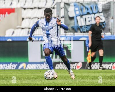 Calcio tedesco-ghanese Sirlord Conteh 1st FC Magdeburg DFB 3rd League Stagione 2020-21 Foto Stock
