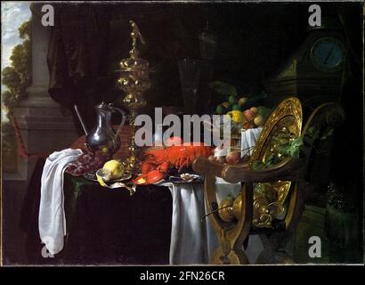 Still Life: Una scena di banqueting probabilmente ca. 1640–41 by - Jan Davidsz de Heem Foto Stock