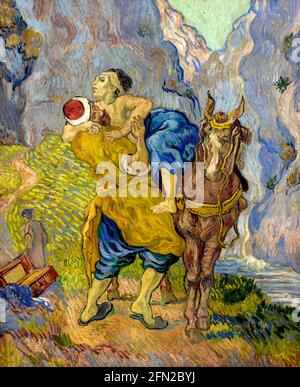 Il buon Samaritano, dopo Delacroix, Vincent van Gogh, 1890, Museo Kroller-Muller, Parco Nazionale di Hoge Veluwe, Otterlo, Paesi Bassi, Europa Foto Stock