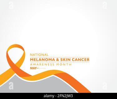 Illustrazione vettoriale del melanoma e del mese di consapevolezza del cancro della pelle osservato nel mese di maggio. Illustrazione Vettoriale