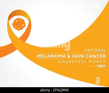 Illustrazione vettoriale del melanoma e del mese di consapevolezza del cancro della pelle osservato nel mese di maggio. Illustrazione Vettoriale