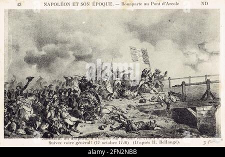 Bonaparte au pont d'Arcole le 17 ottobre 1796 Foto Stock