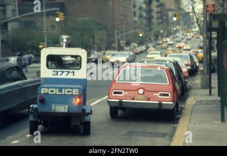 Macchina della polizia, New York, Stati Uniti, 1977 Foto Stock