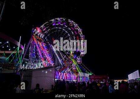 Varie giostre alla fiera Pushkar Foto Stock
