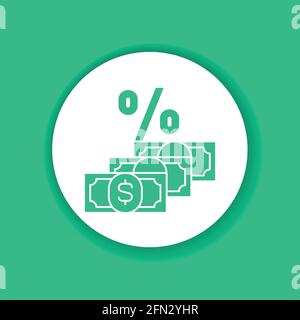 Icona glifo nero dividendo. Pagamenti degli azionisti a partire dall'utile netto. Pittogramma per pagina web, app mobile, promo. Elemento di progettazione GUI UI UX. Illustrazione Vettoriale