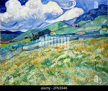 Vincent van Gogh opera intitolata Paesaggio da Saint Remy. Foto Stock