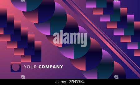 Pagina di destinazione astratta con illustrazione vettoriale del disegno a cerchi. Illustrazione Vettoriale