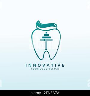 Logo Odontoiatria per bambini con icona fitness Illustrazione Vettoriale