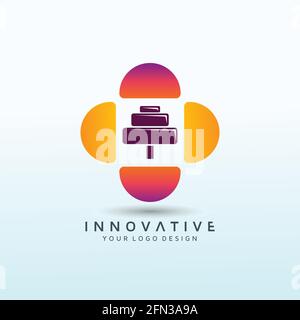 modello di disegno del logo del fitness medico dispensario Illustrazione Vettoriale