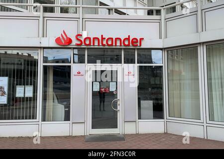 Filiale di Santander nel centro di Augusta Foto Stock