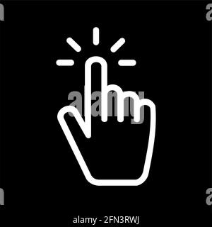 PUNTATORE BIANCO E NERO, FACENDO CLIC SULL'ICONA DEL DITO Illustrazione Vettoriale