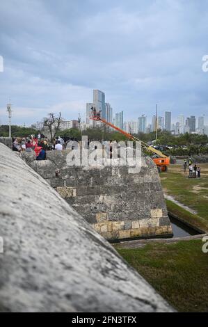 Set di film 'Searching 2' con Storm Reid, Nia Long e Joaquim De Almeida a Cartagena de Indias, Colombia. Direttori: Will Merrick e Nick Jo Foto Stock