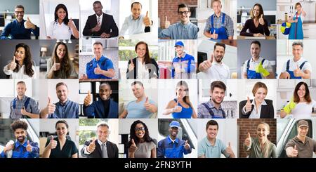 Diversity Business People Group Collage che mostra le miniature in alto Foto Stock