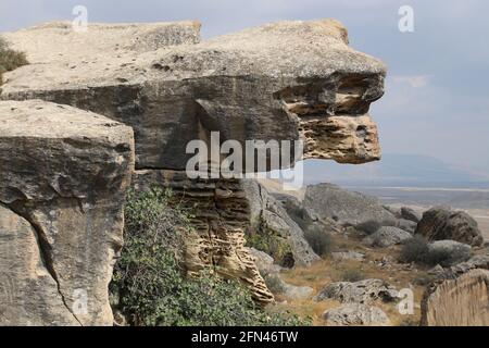 Paesaggio nel Parco Nazionale Qobustan, Azerbaigian Foto Stock