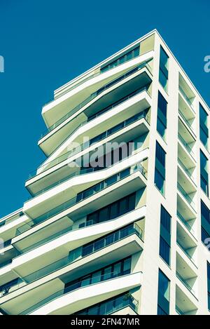 Alto e moderno edificio a Francoforte sul meno Foto Stock