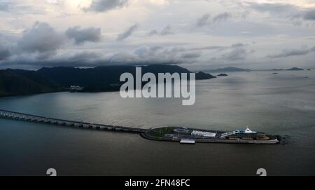 Vista aerea del t egli Hong Kong-Zuhari-ponte Macau. Foto Stock