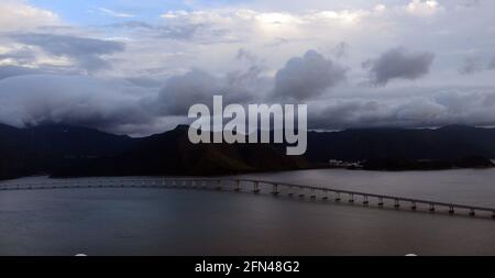 Vista aerea del t egli Hong Kong-Zuhari-ponte Macau. Foto Stock