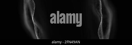 Illustrazione futuristica astratta della tecnologia dei dati. Forma poly bassa con punti di collegamento e linee su sfondo scuro. Rendering 3D . Big data Foto Stock