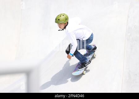 Tokyo, Giappone. 14 maggio 2021. Taisei Kikuchi Skateboarding : READY STEADY TOKYO - Concorso di Skateboarding Park al Ariake Urban Sports Park di Tokyo, Giappone . Credit: Yohei Osada/AFLO SPORT/Alamy Live News Foto Stock