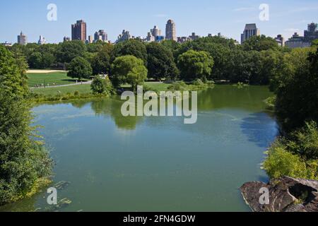 Turtle Pond nel Central Park di New York Foto Stock