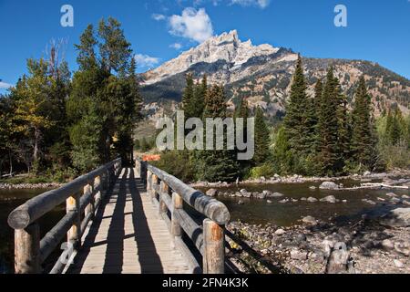 Paesaggio al lago Jenny nel Grand Teton NP in Wyoming Negli Stati Uniti Foto Stock