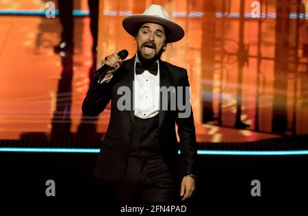 Rotterdam, Paesi Bassi. 14 maggio 2021. The Black Mamba, in rappresentanza del Portogallo, che esegue la canzone Love is on My Side alla prova del concorso di canzoni Eurovisione 2021. Credit: Nearchos/Alamy Live News Foto Stock